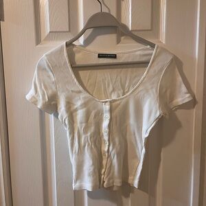 Brandy Melville Buttoned Crop ribbed top
